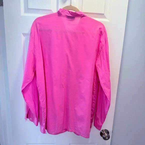 Lilly Pulitzer Hot Pink Button-Front Blouse - Picture 2 of 6